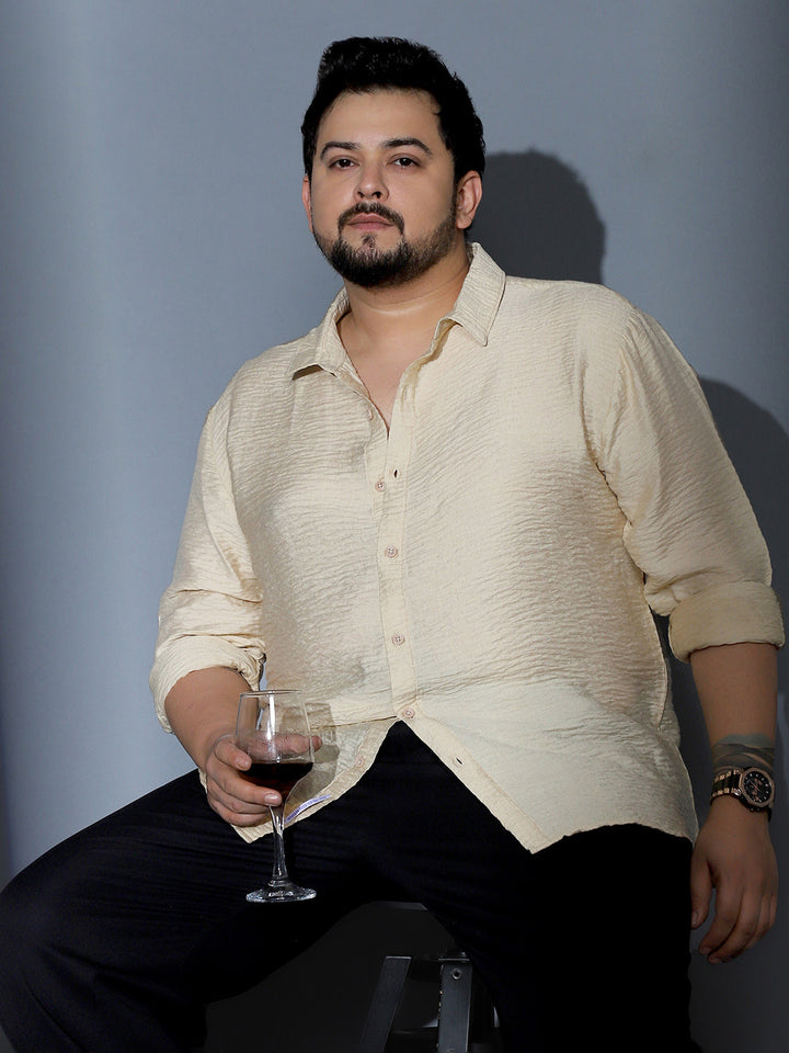Solid Creased-Tactile Shirt