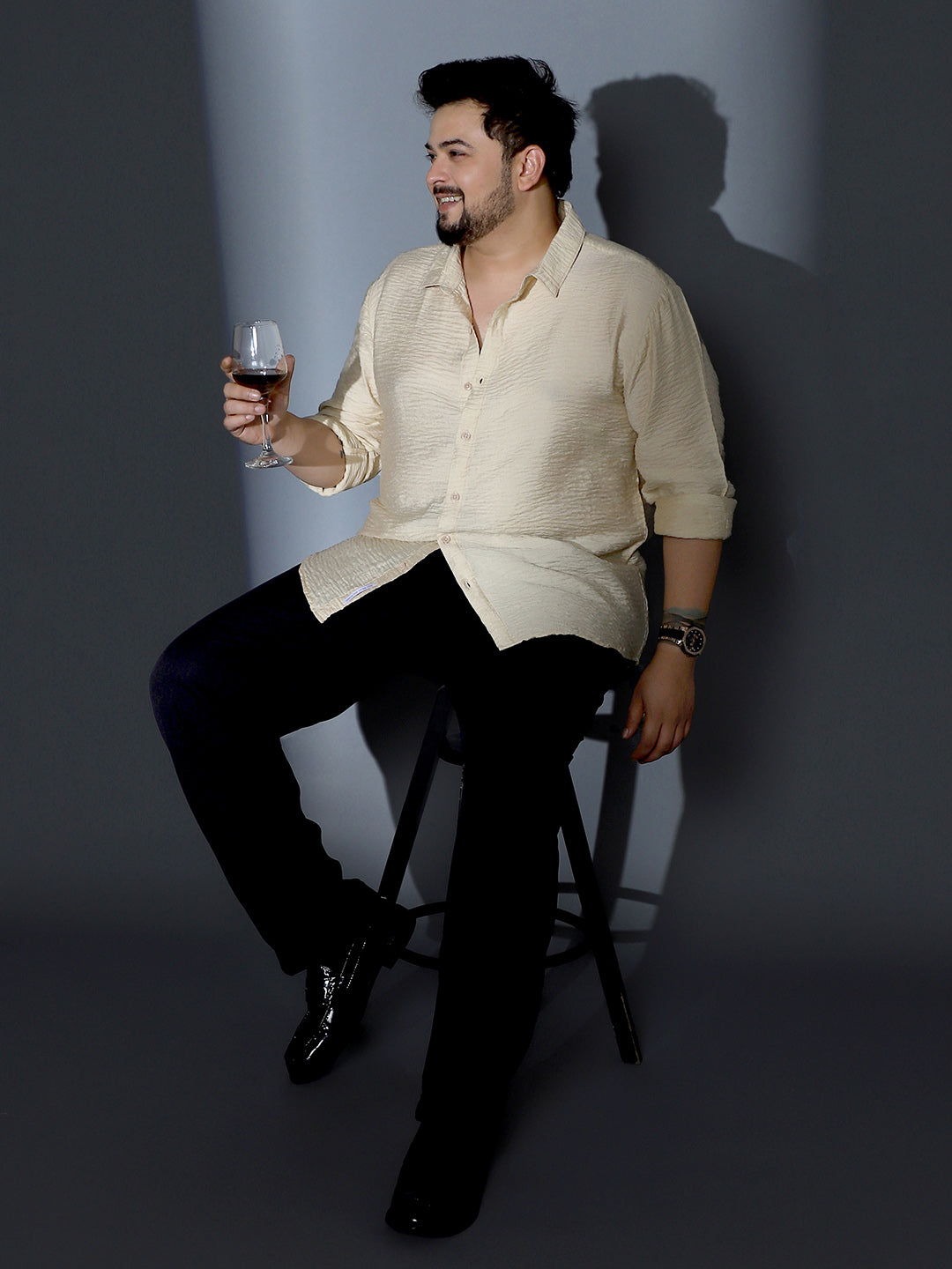 Solid Creased-Tactile Shirt