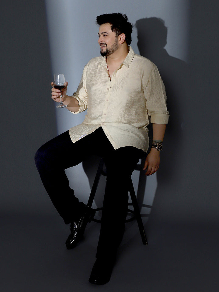Solid Creased-Tactile Shirt