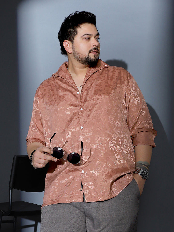 Flake-Jacquard Satin Shirt