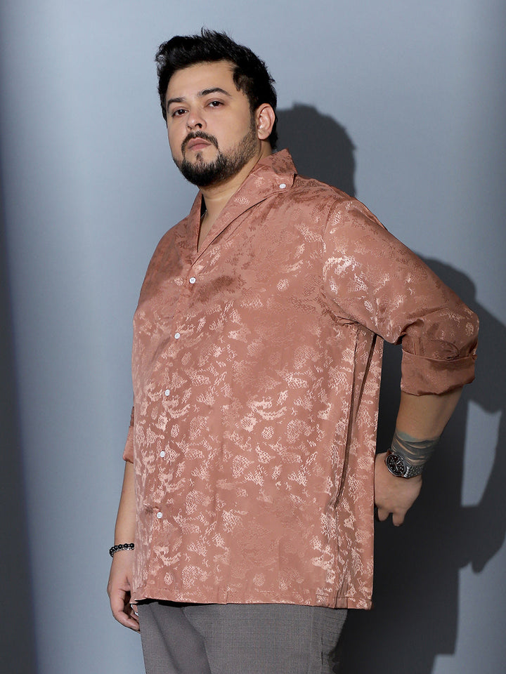 Flake-Jacquard Satin Shirt