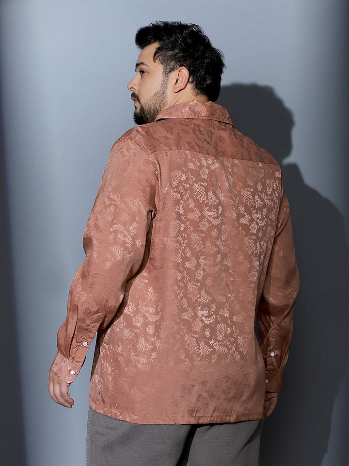 Flake-Jacquard Satin Shirt