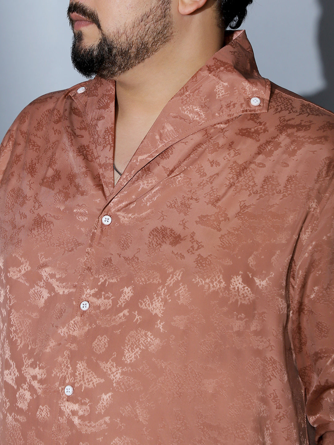 Flake-Jacquard Satin Shirt