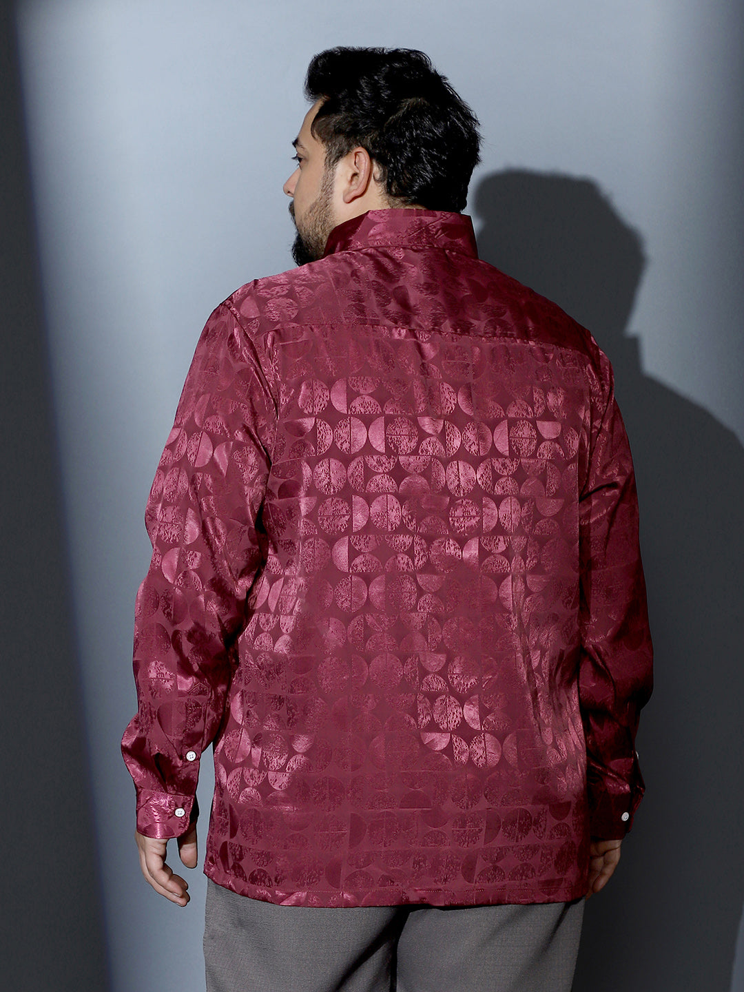 Semicurve-Jacquard Satin Shirt