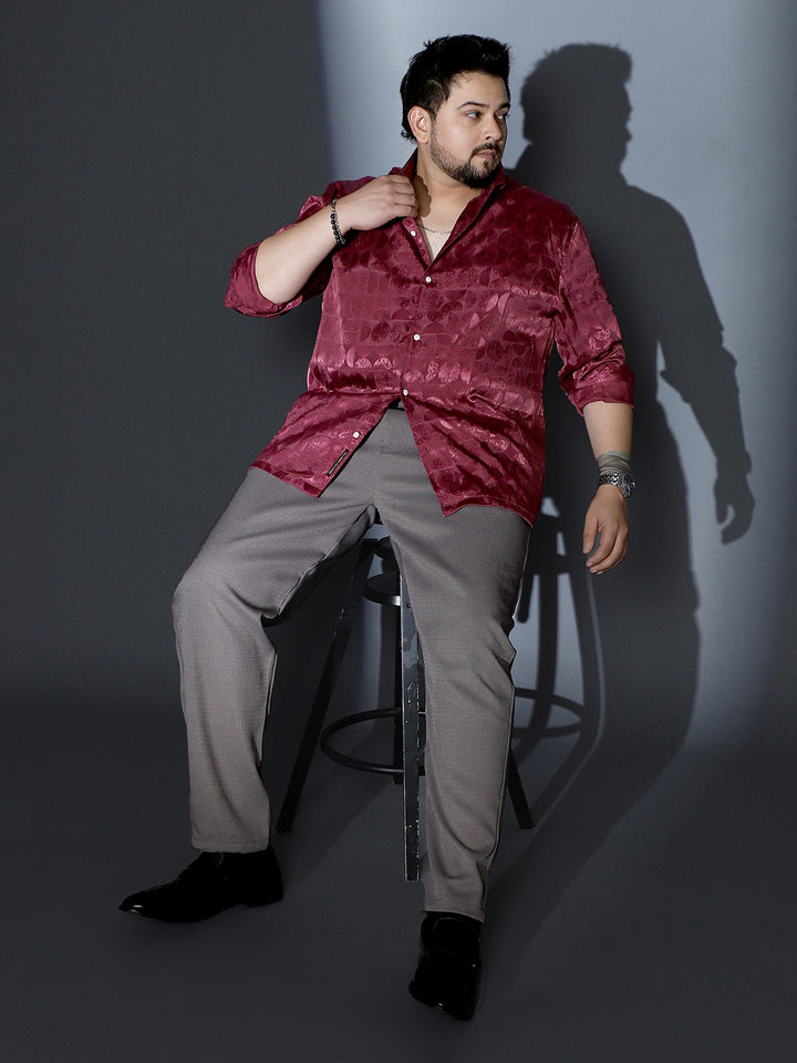 Semicurve-Jacquard Satin Shirt