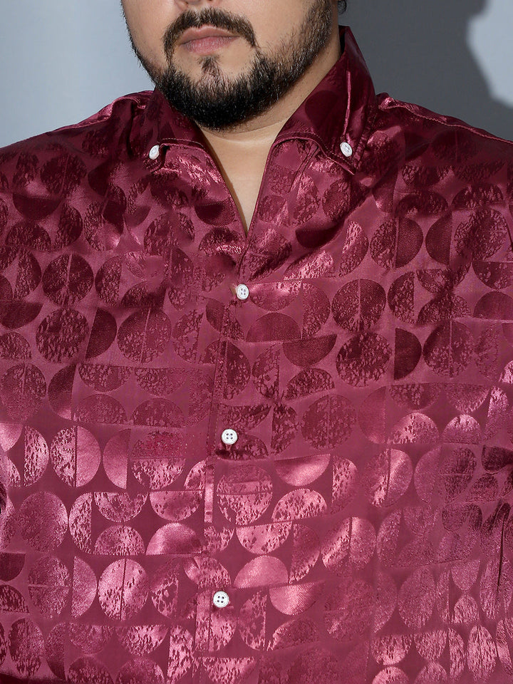 Semicurve-Jacquard Satin Shirt