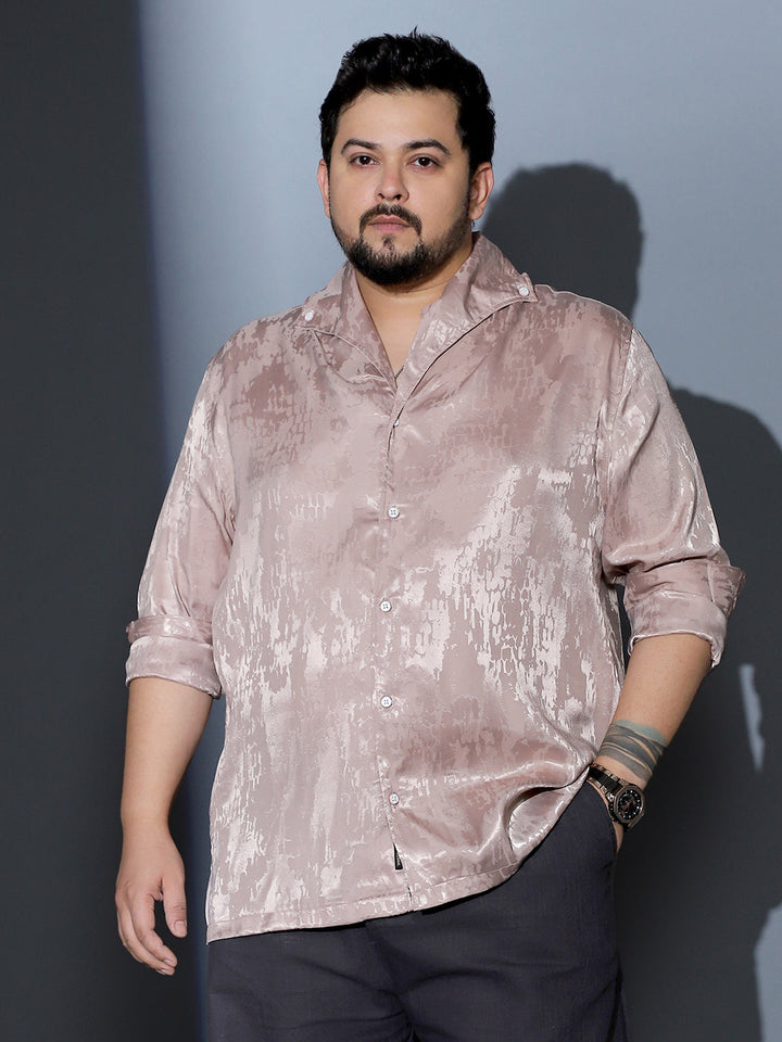 Droplet-Jacquard Satin Shirt