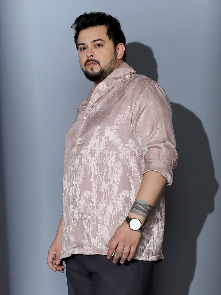 Droplet-Jacquard Satin Shirt