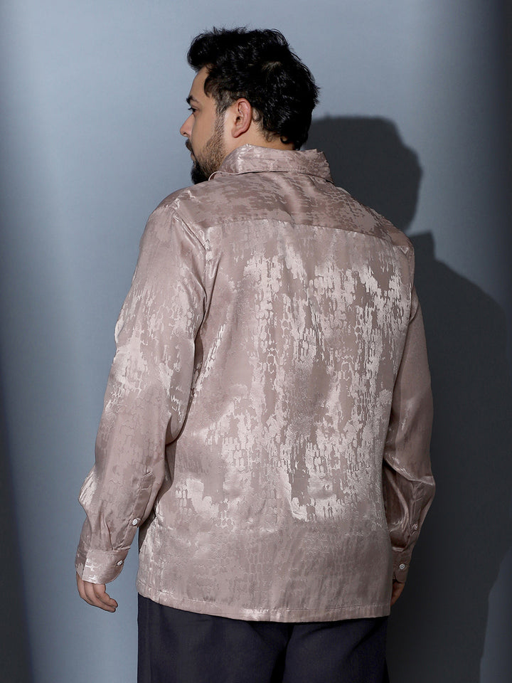 Droplet-Jacquard Satin Shirt