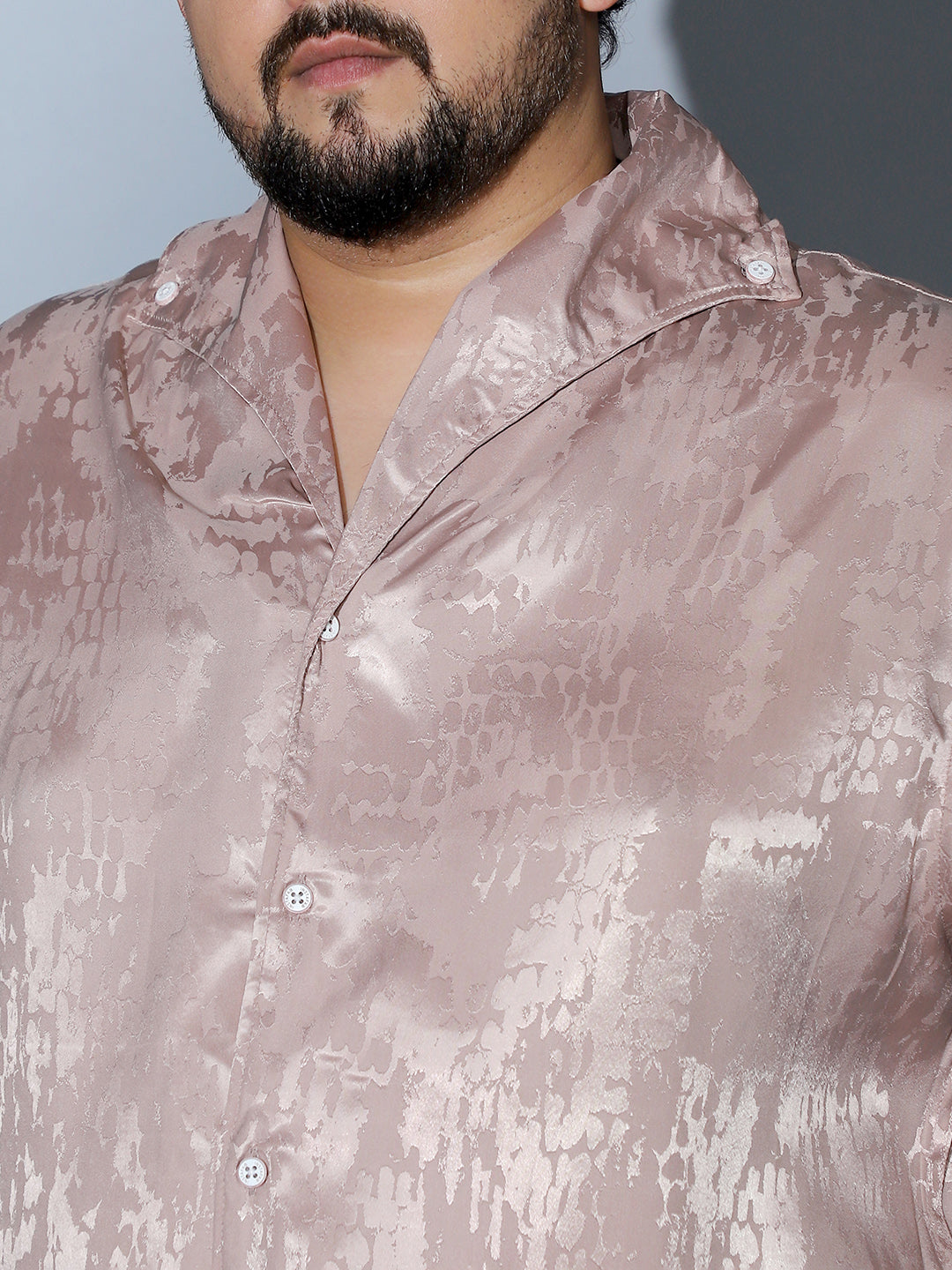 Droplet-Jacquard Satin Shirt