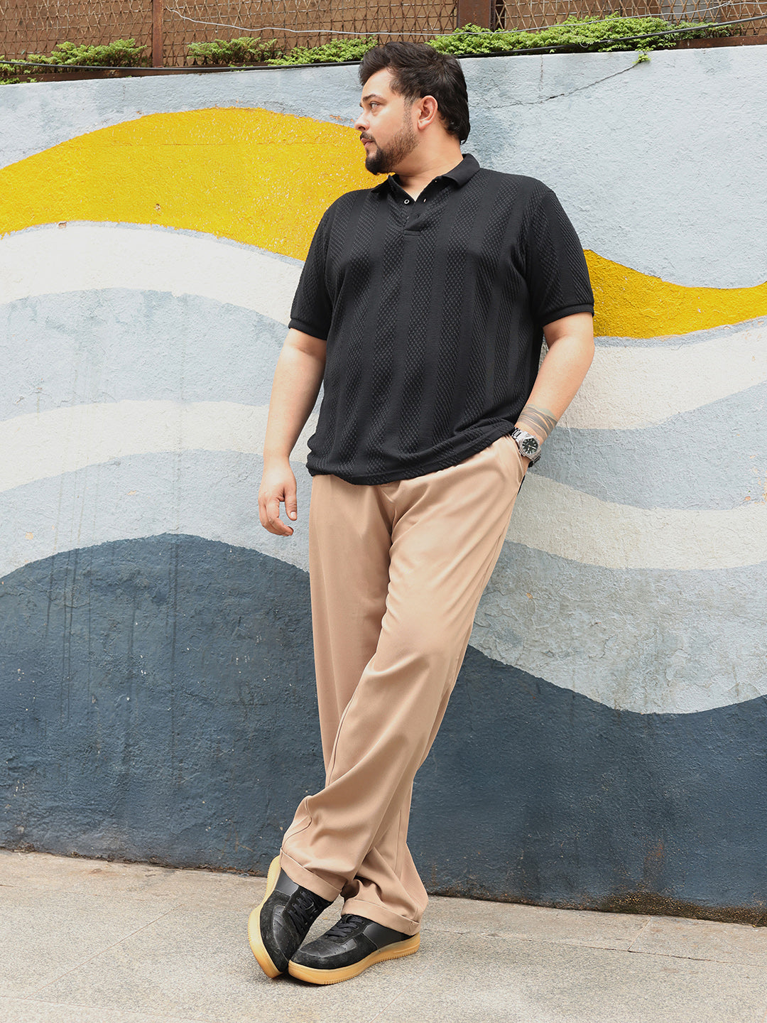 Pleated-Twill Tailored Trousers