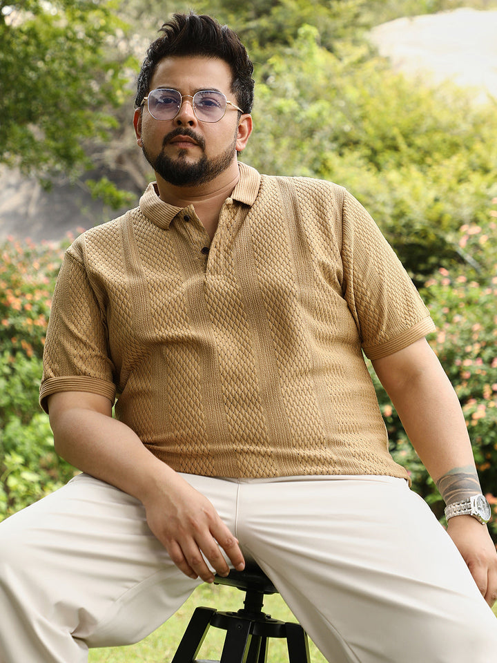 Marquise-Panel Jacquard Polo T-Shirt
