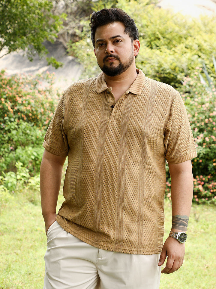 Marquise-Panel Jacquard Polo T-Shirt