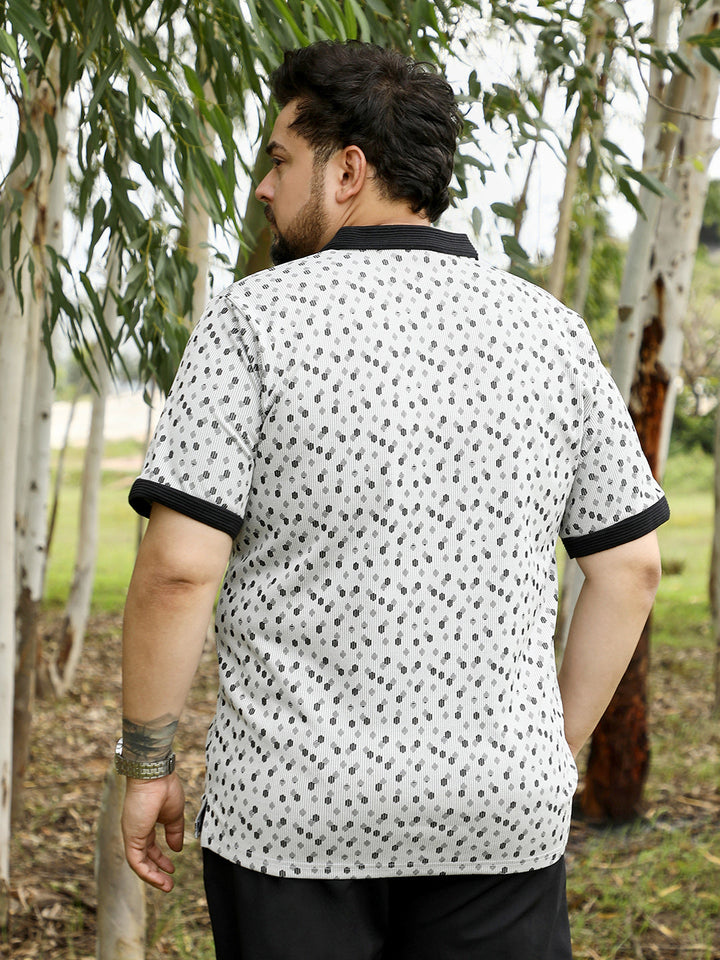 Shadowed-Polka Polo T-Shirt