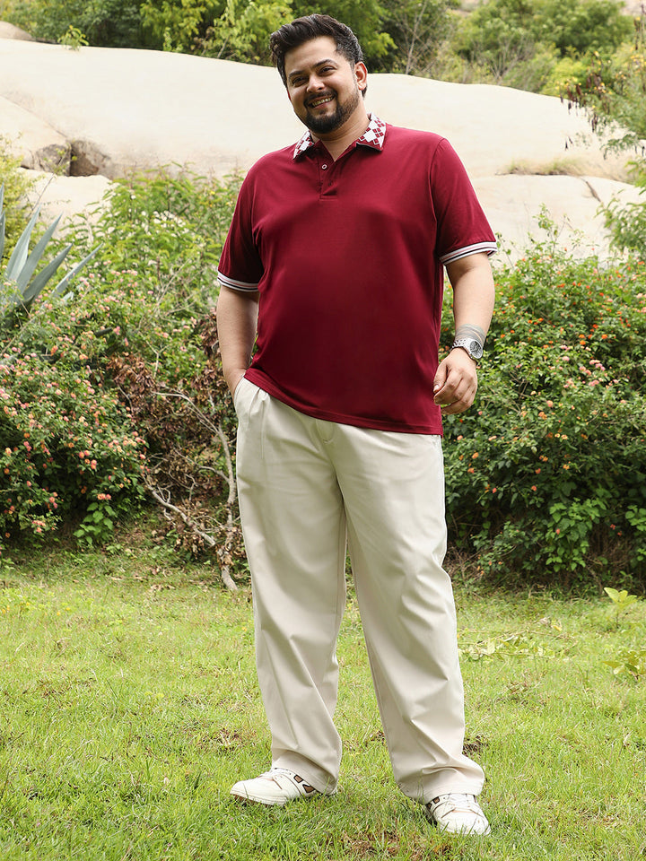 Block Argyle-Knit Polo T-Shirt