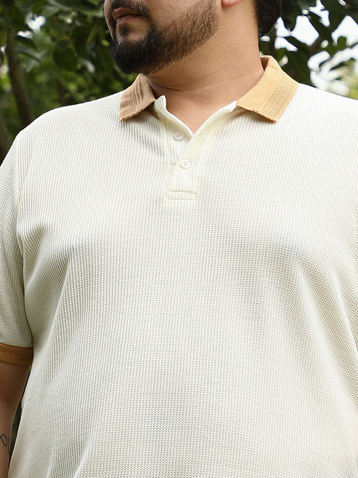 Block Textured-Knit Polo T-Shirt