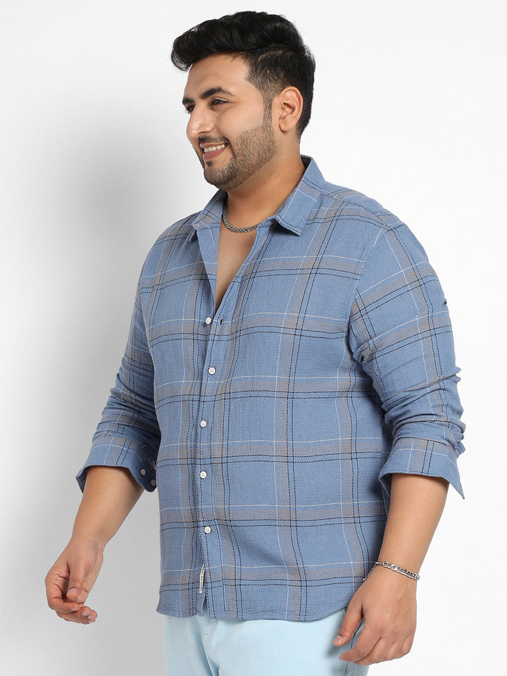 Icy Blue Tartan Plaid Shirt