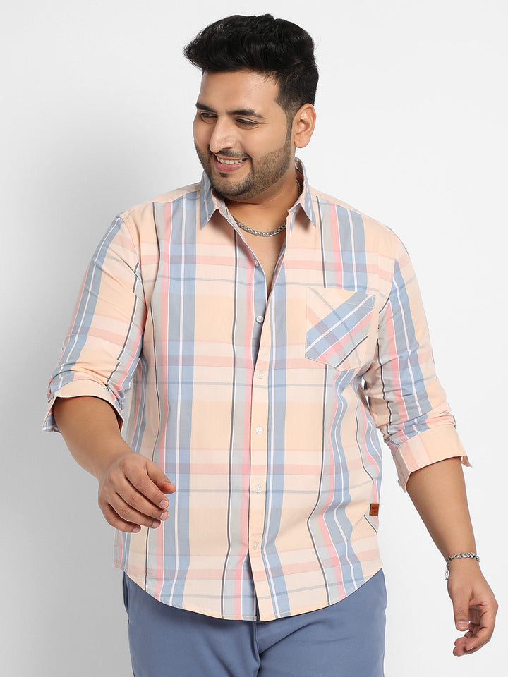 Multicolour Contrast Panel Plaid Shirt