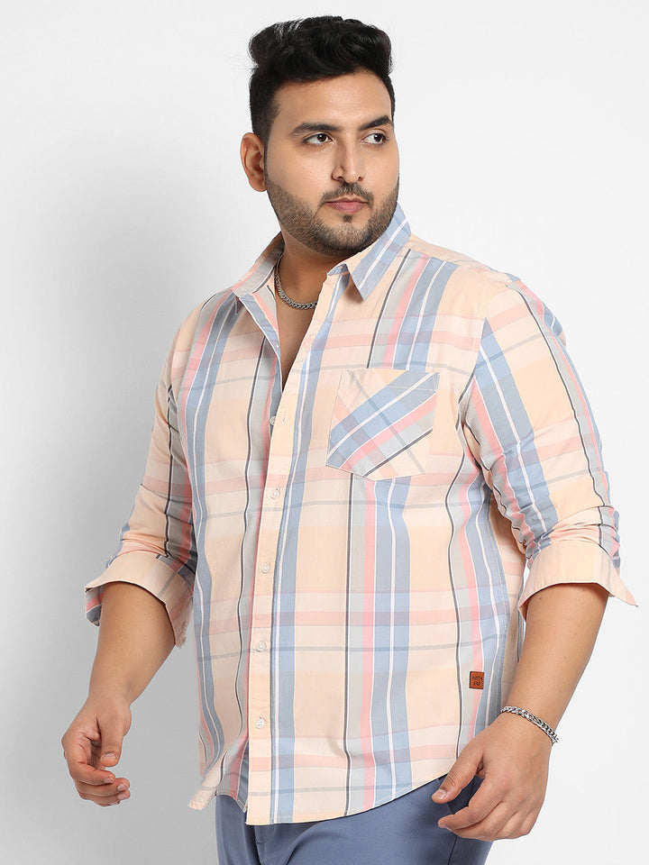 Multicolour Contrast Panel Plaid Shirt