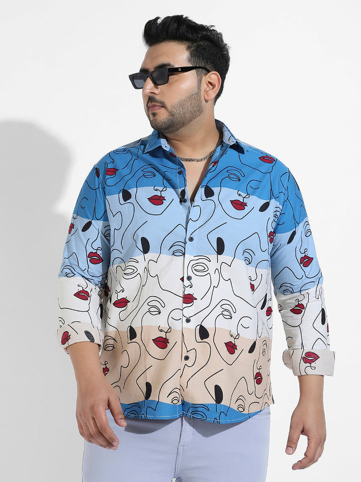 Multicolour Face Line Shirt