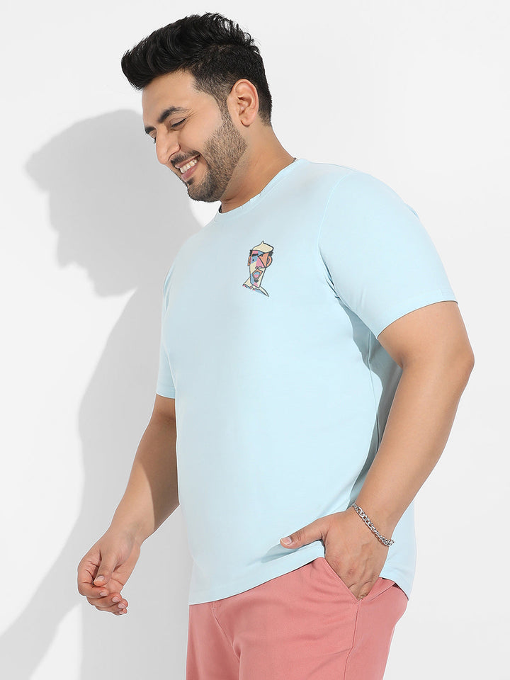 Icy Blue Abstract Face Fit T-Shirt