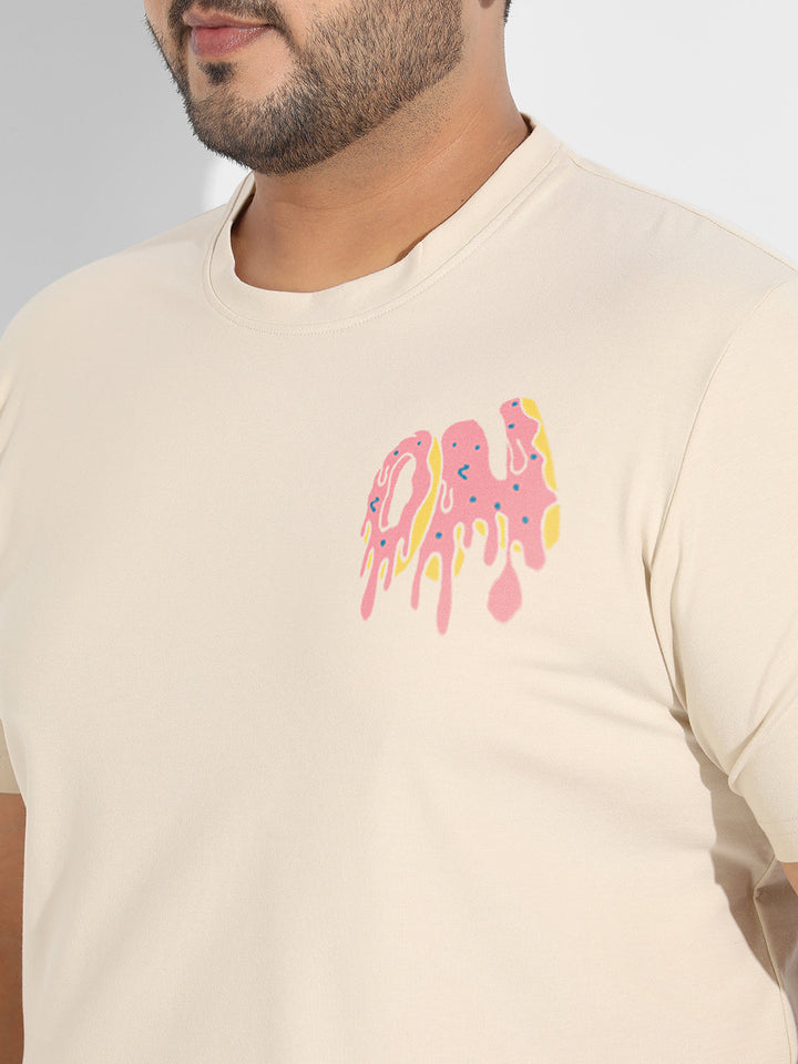 Beige Melting On T-Shirt
