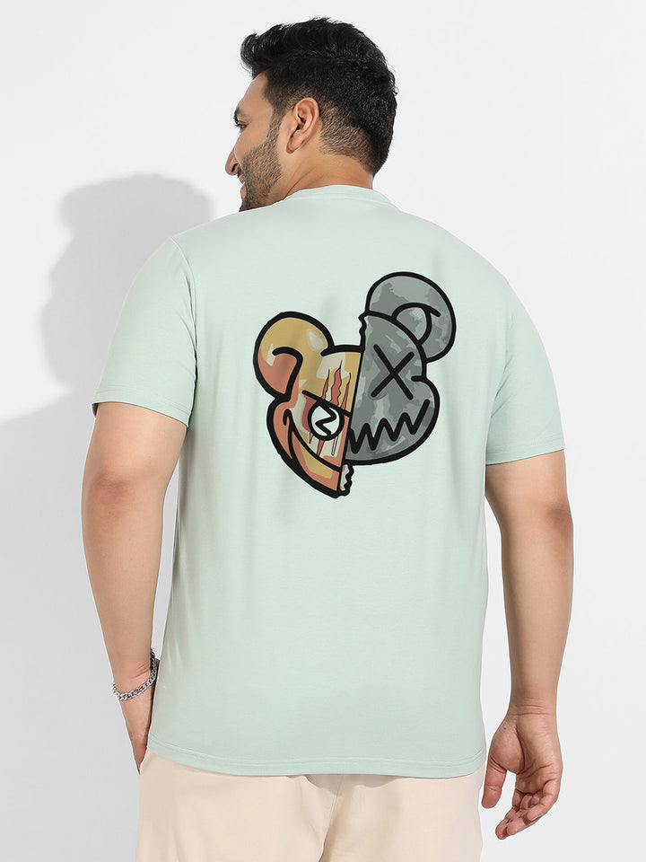 Sage Green Split Face T-Shirt