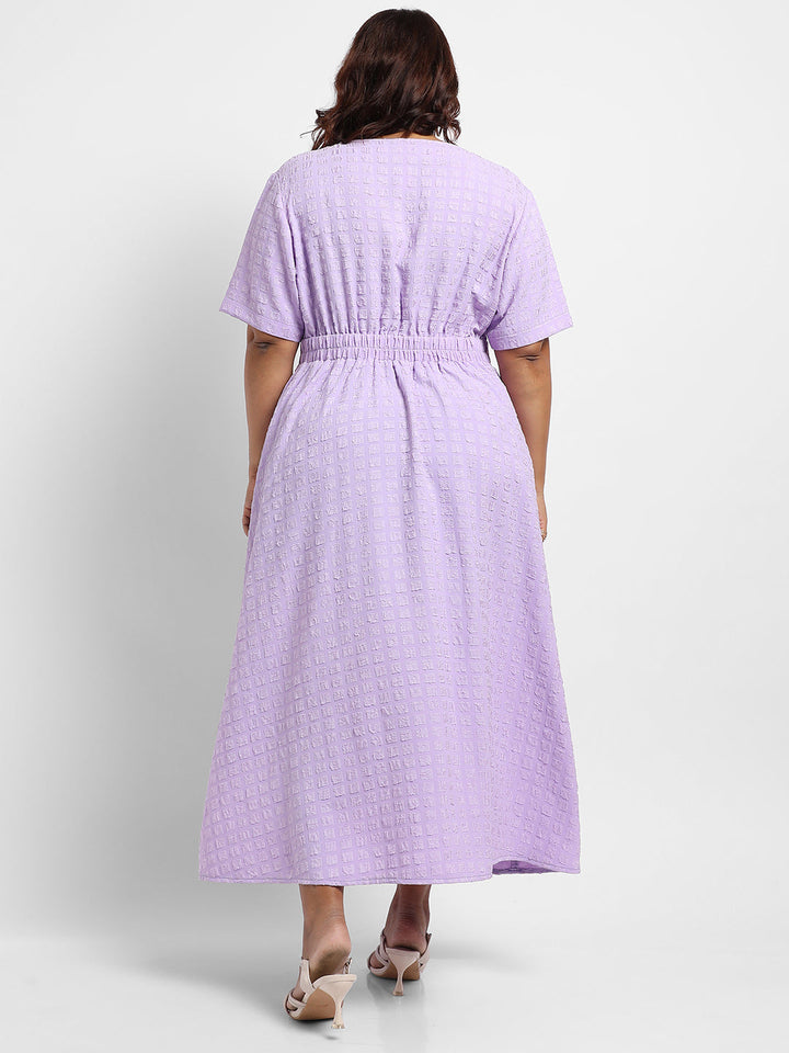Lavender Wrapped Neck Dress