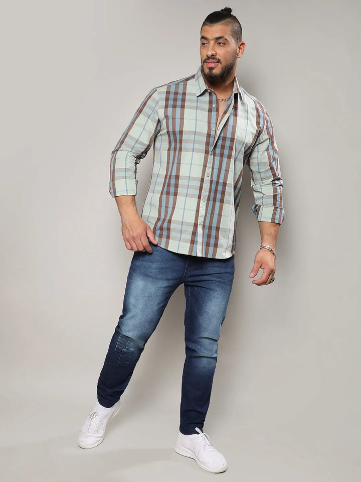 Sage Green Tartan Plaid Shirt