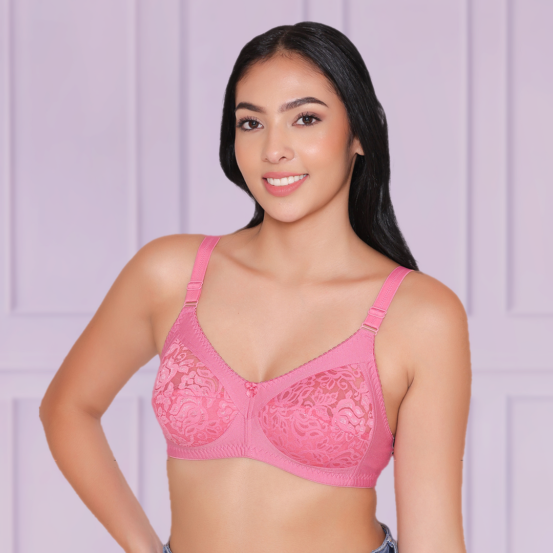 Women's Non Padded Full Coverage Net Bra-Thea