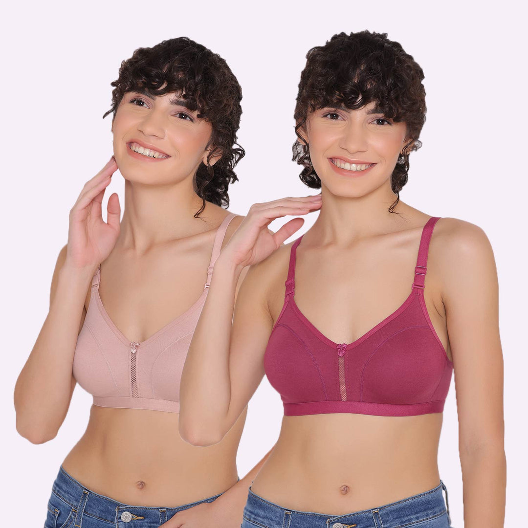 Women's Non Padded Non-Wired Regular Bra-VEGAS COMBO OF 2