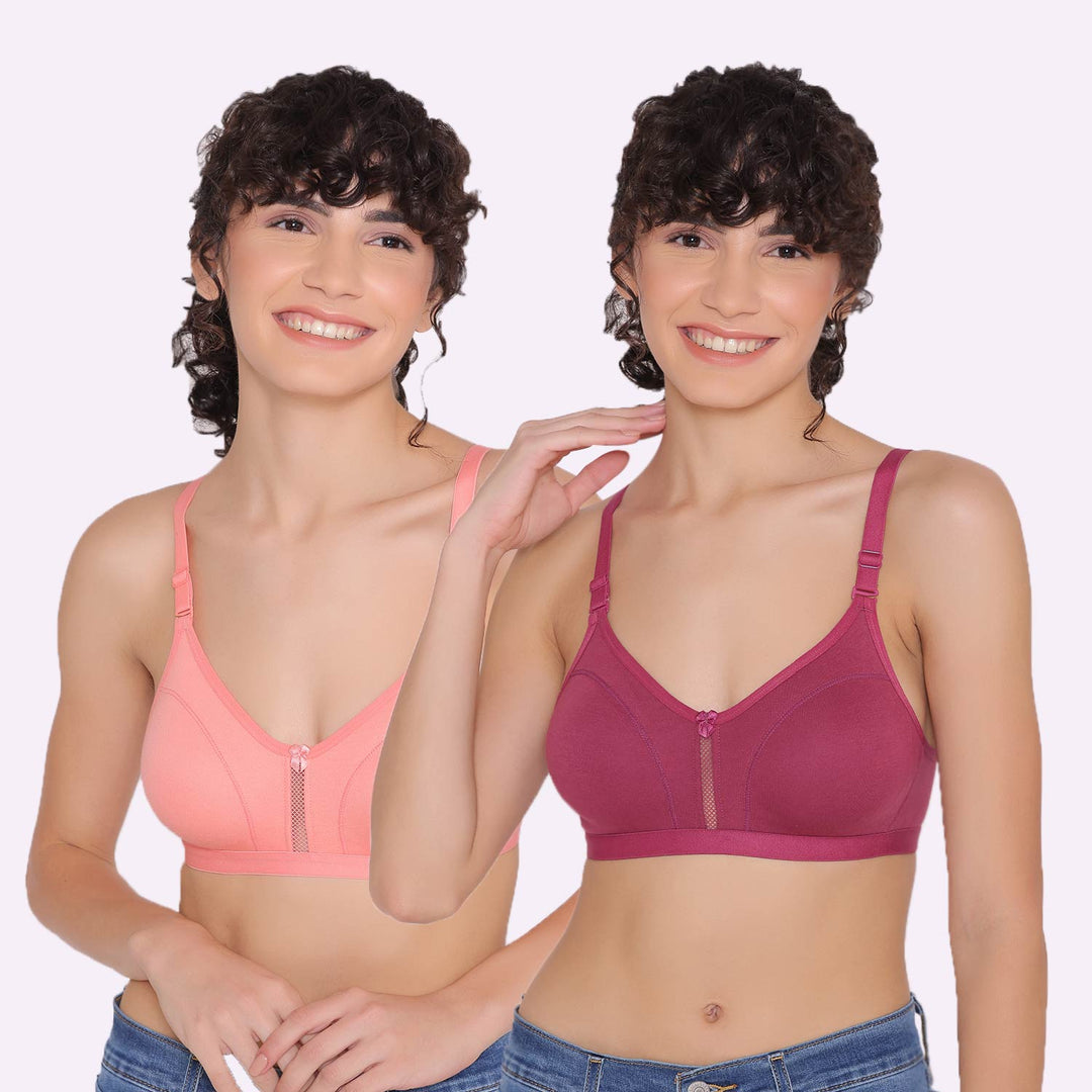 Women's Non Padded Non-Wired Regular Bra-VEGAS COMBO OF 2