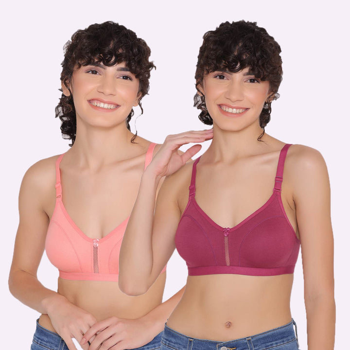 Women's Non Padded Non-Wired Regular Bra-VEGAS COMBO OF 2