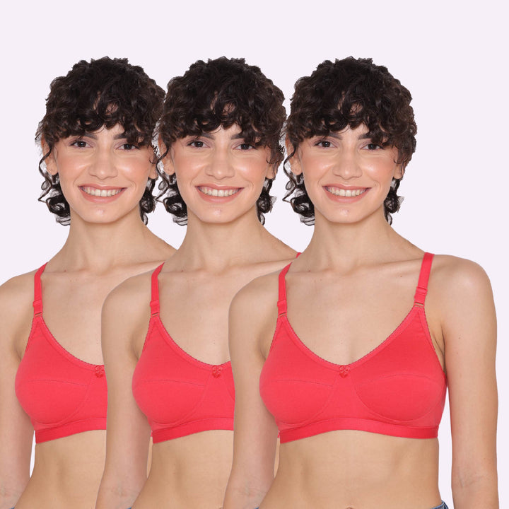 Women's Non Padded Non-Wired Regular Bra-RIO Combo of 3