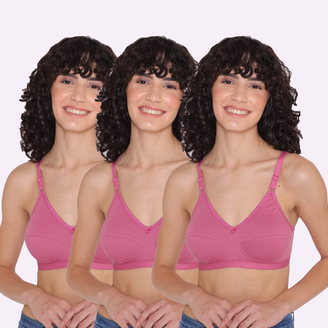 Women's Non Padded Non-Wired Regular Bra-RIO Combo of 3