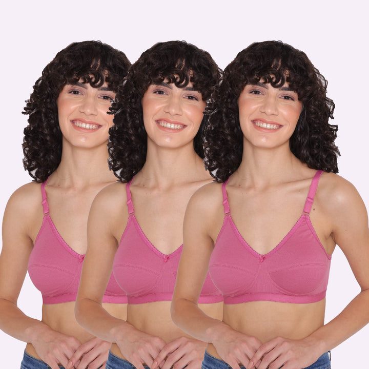 Women's Non Padded Non-Wired Regular Bra-RIO Combo of 3