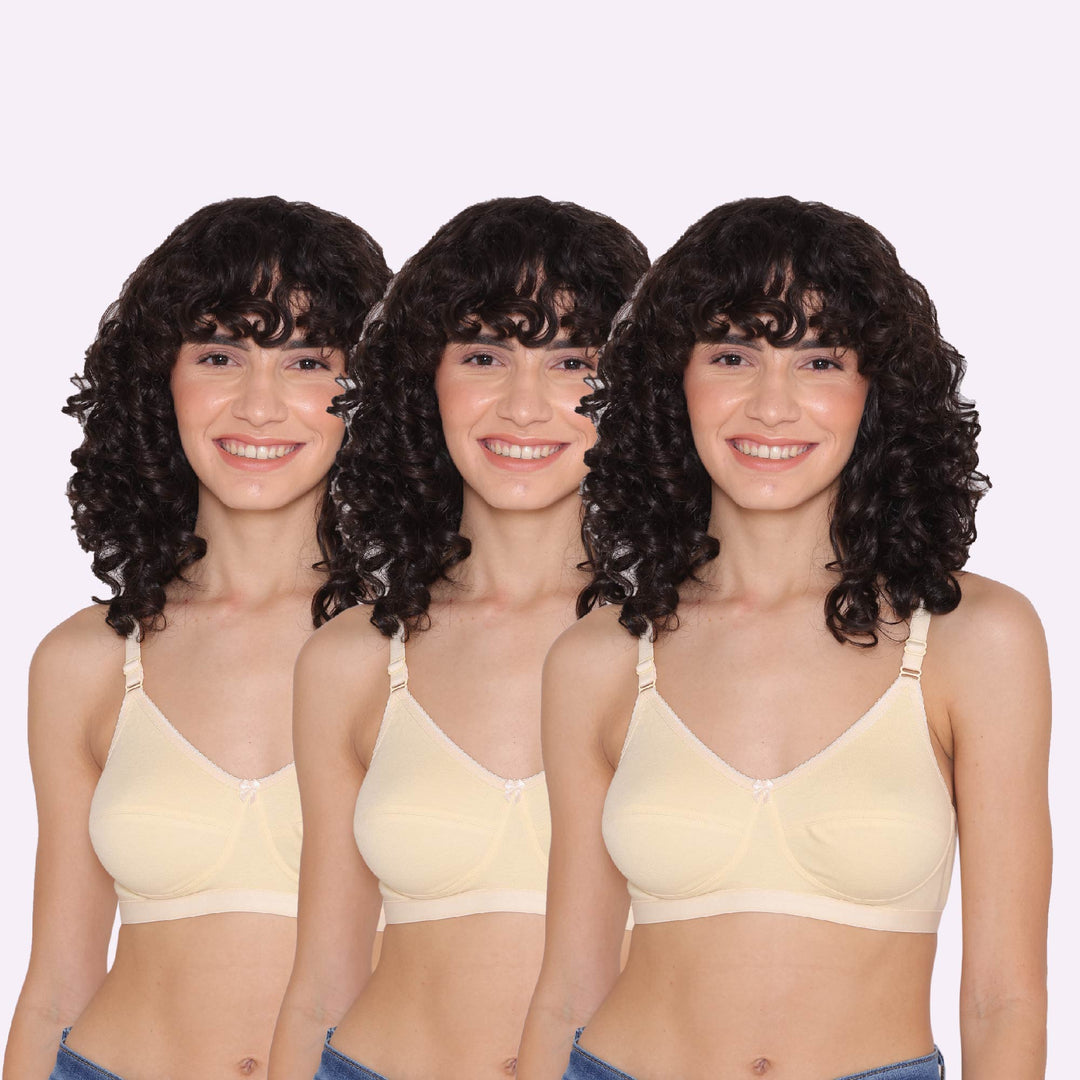 Women's Non Padded Non-Wired Regular Bra-RIO Combo of 3