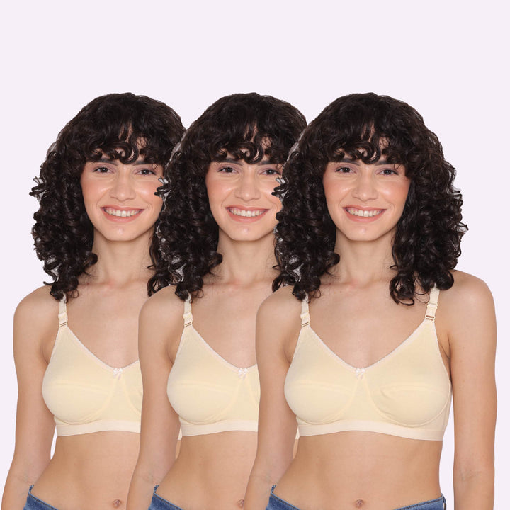 Women's Non Padded Non-Wired Regular Bra-RIO Combo of 3