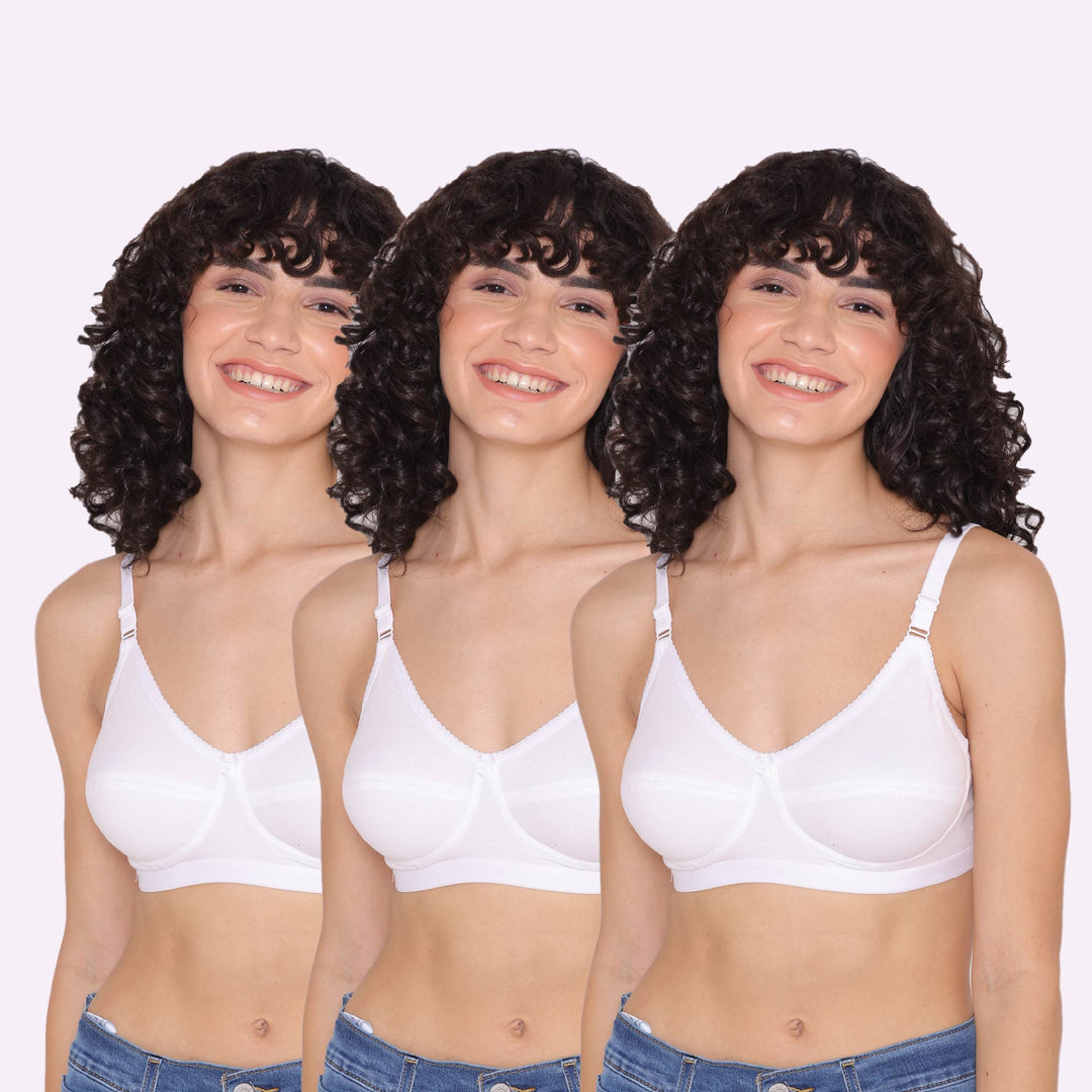 Women's Non Padded Non-Wired Regular Bra-RIO Combo of 3