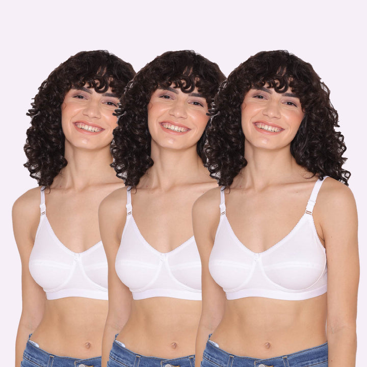 Women's Non Padded Non-Wired Regular Bra-RIO Combo of 3