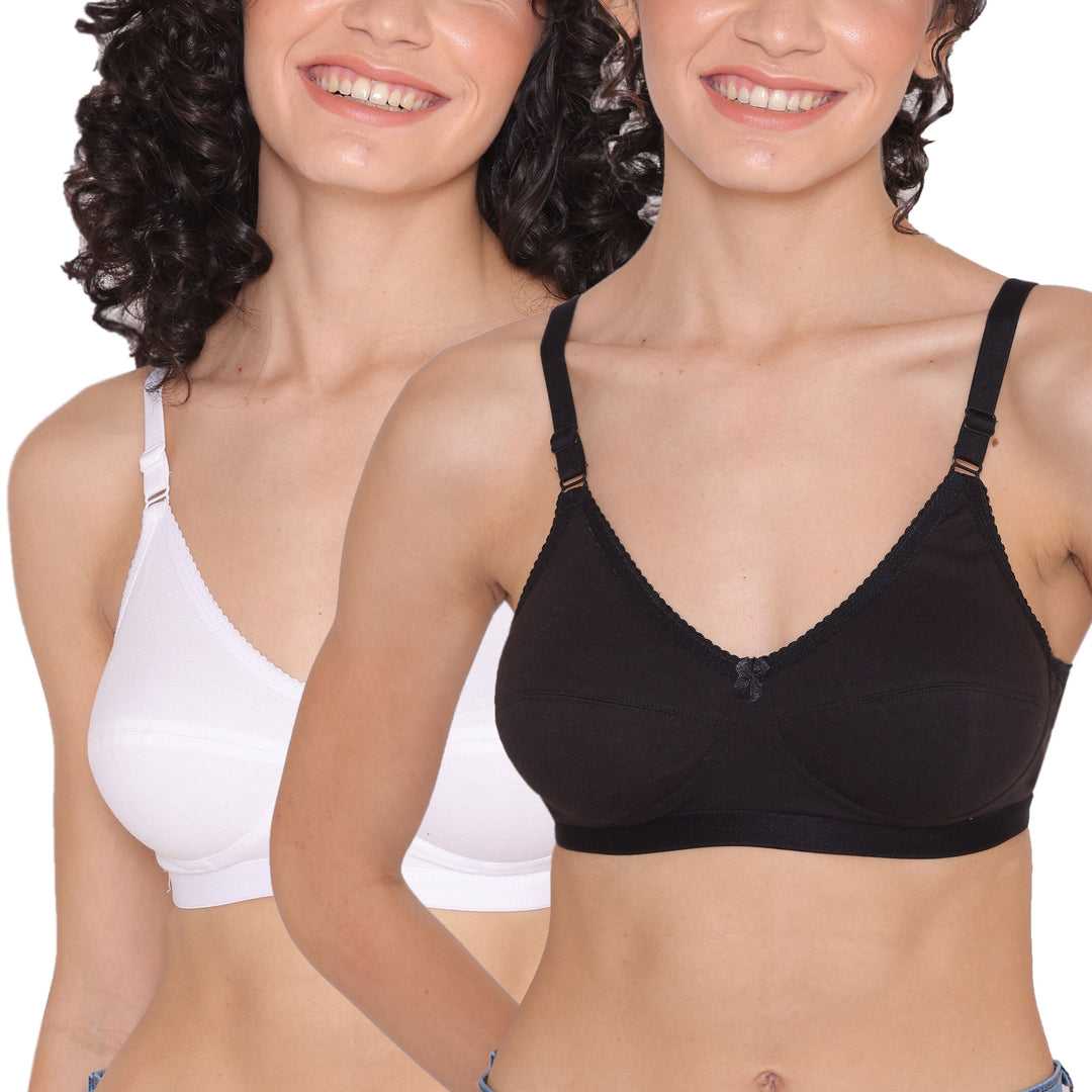 Women's Non Padded Non-Wired Regular Bra-RIO Combo of 2
