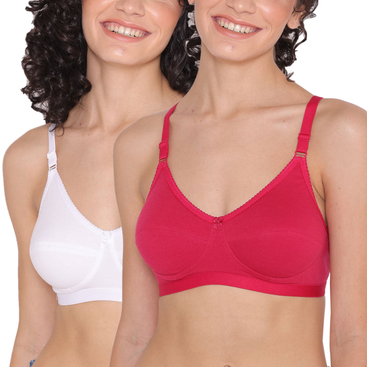 Women's Non Padded Non-Wired Regular Bra-RIO Combo of 2