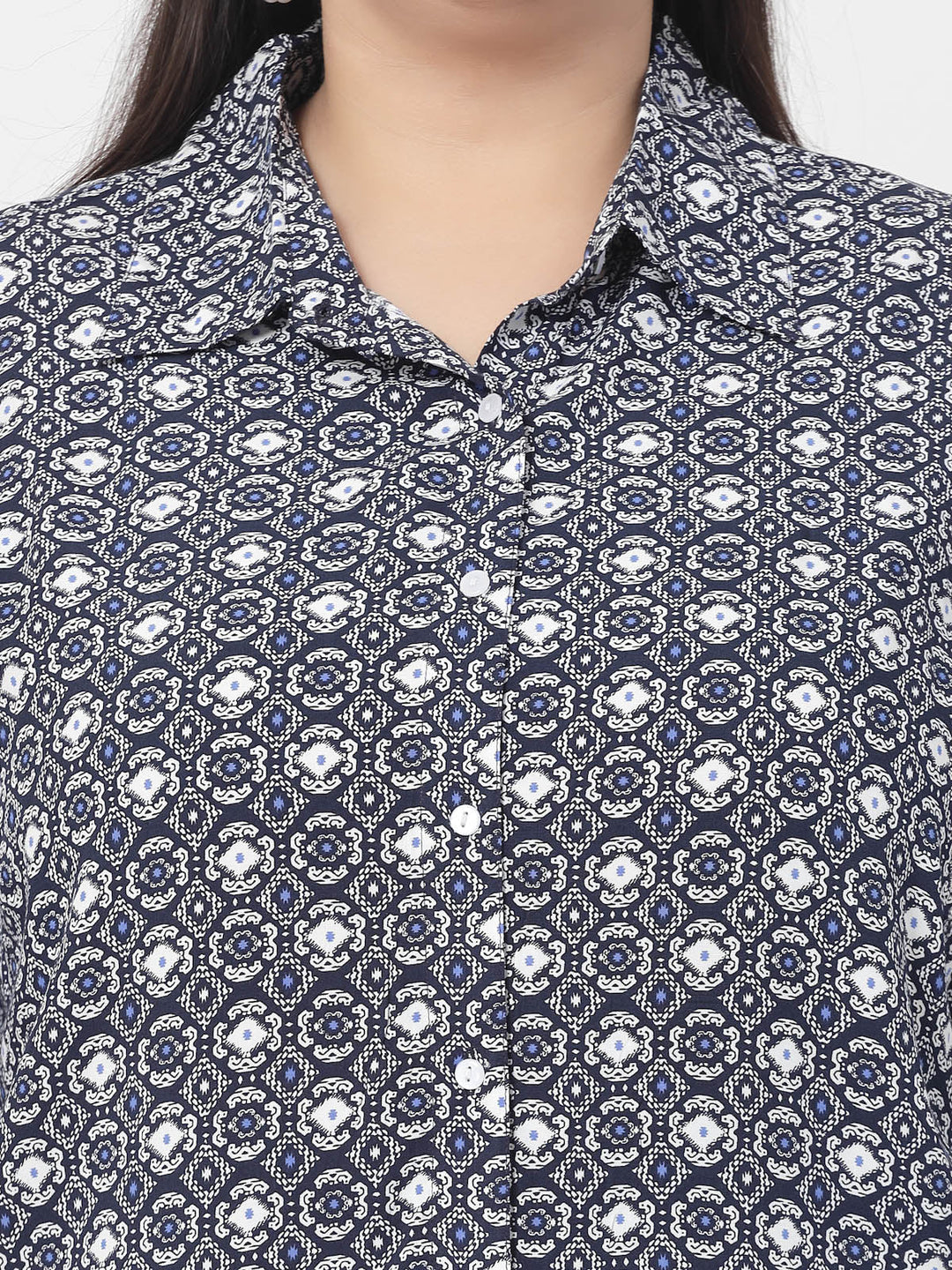 Plus Size  Abstract Printed Shirt & Trousers