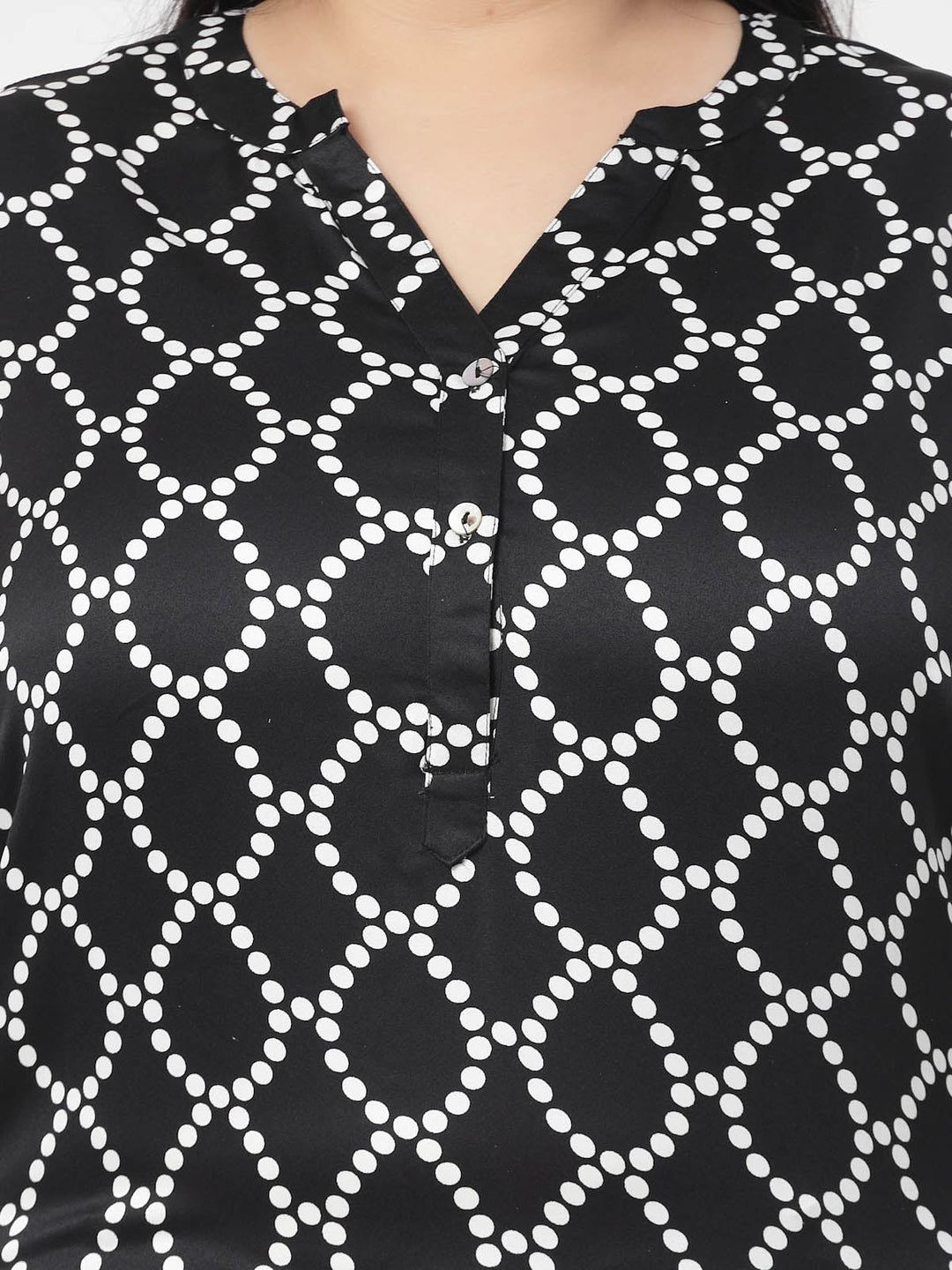 Plus Size Geometric Printed Casual Shirt Style Top