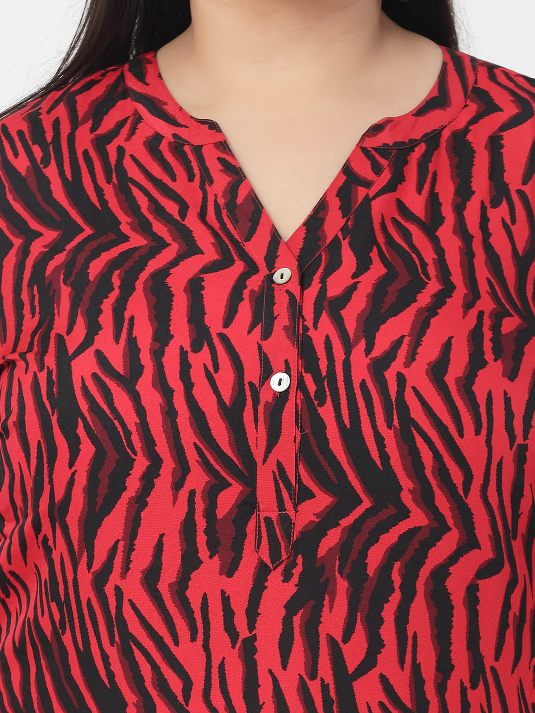 Plus Size Animal Printed Casual Top