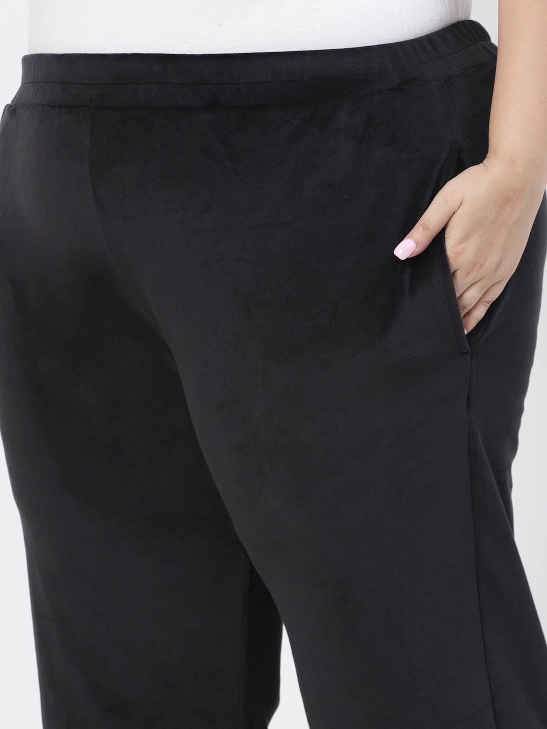 Plus Size Women Hooded Neck Velour Tracksuit