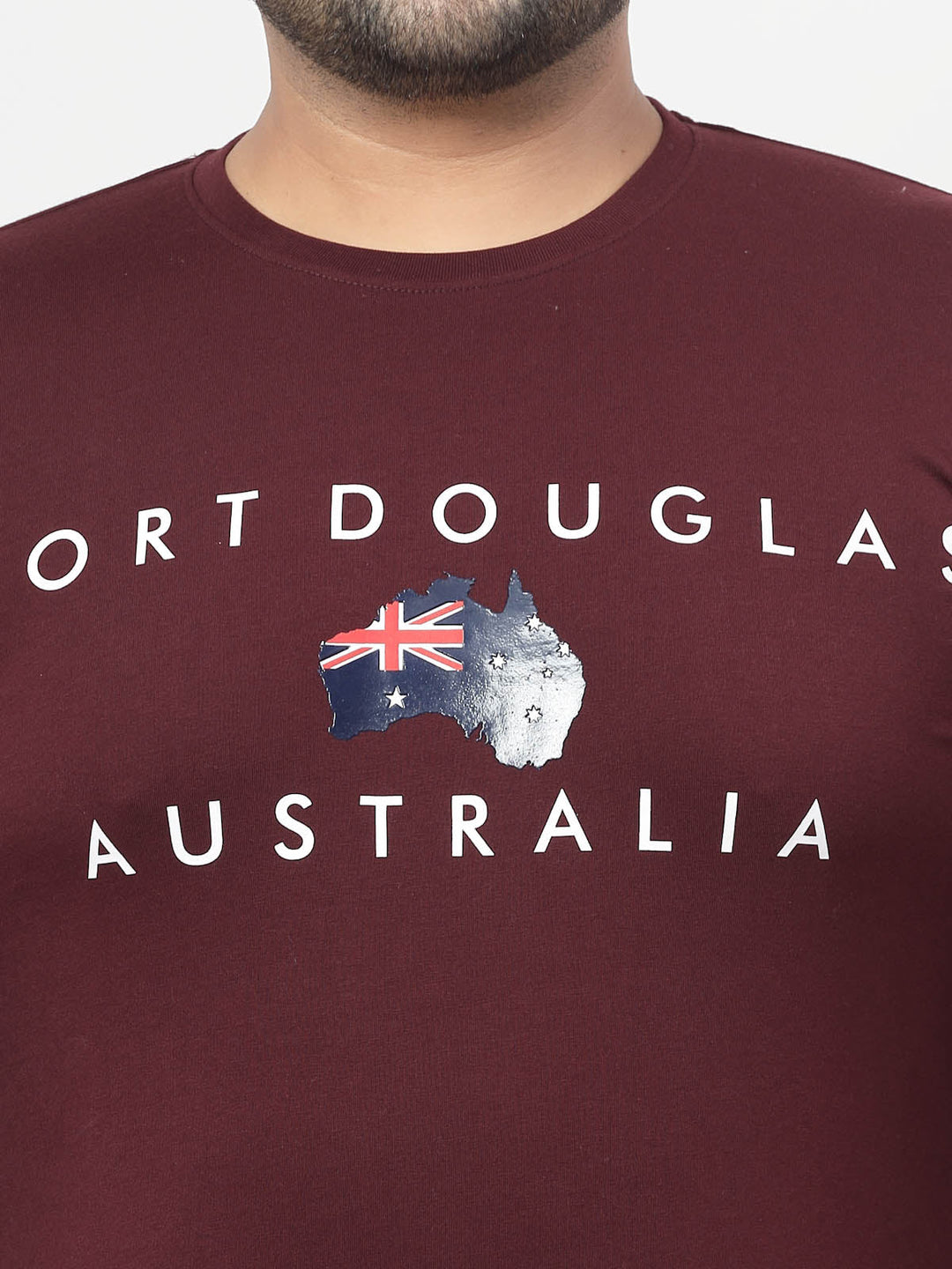 Plus Size Maroon Typography Printed Cotton Pullover Sweatshirt