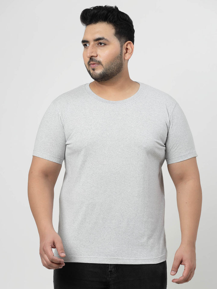 Plus Size Men  Grey & Black Graphic Printed T-shirt