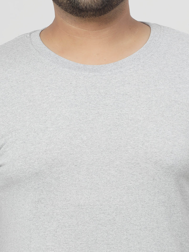 Plus Size Men  Grey & Black Graphic Printed T-shirt