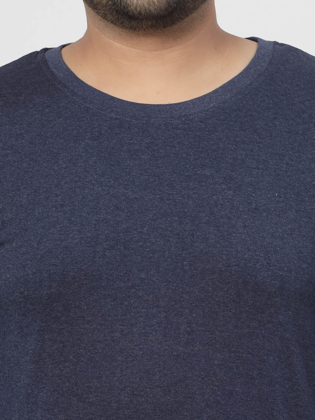 Plus Size Men Blue  Raw Edge T-shirt
